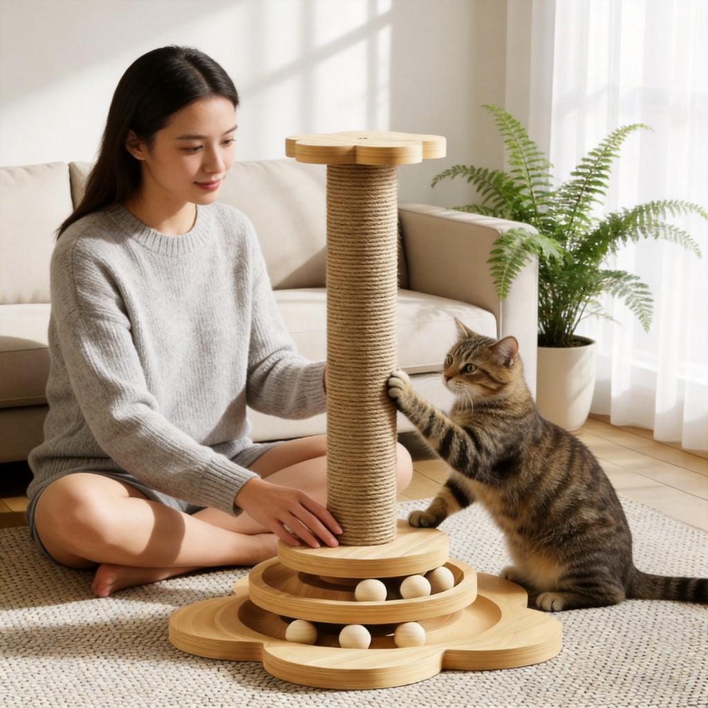 Tiragraffi per Gatti con Corda di Sisal Resistente da Arrampicata per Gatti di Taglia Media