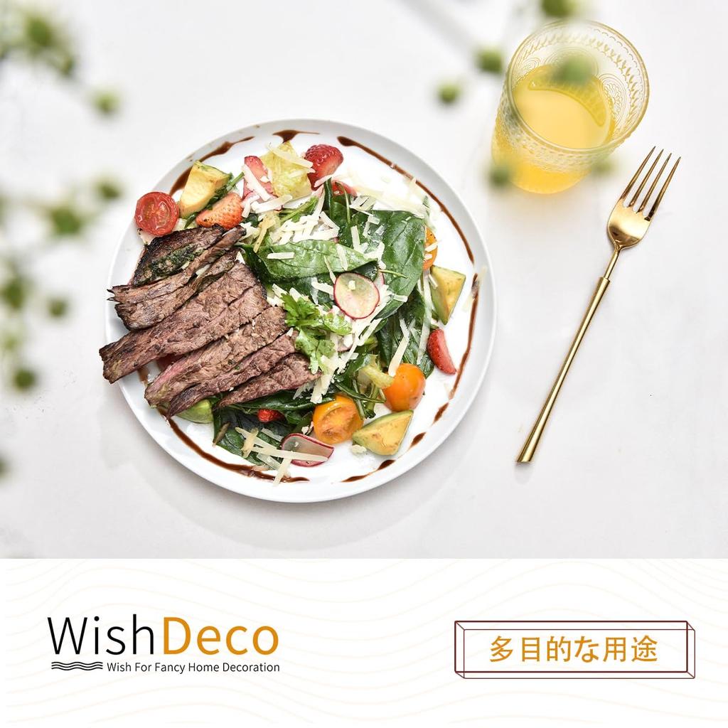 WishDeco Salad Set of Pasta Dinner 23cm Diameter X 2cm Stylish Round Dish Microwave and Dishwasher Safe Plates, 6, Plates, Plates, Approx. Height,