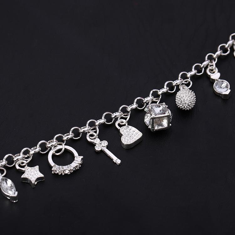 European and American Style 925 Silver Pendant Bracelet: Elegant Multi-Element Jewelry for Women