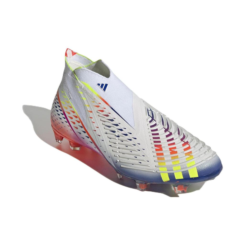 Adidas Predator Edge+ Low FG Al Rihla Pack - Weiß Herren Sneaker Wolkenweiß Solar-Gelb Power-Blau GW1040