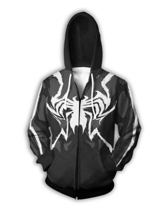 2025 European Black Warrior Anime 3D Cosplay Hoodie for Men & Women