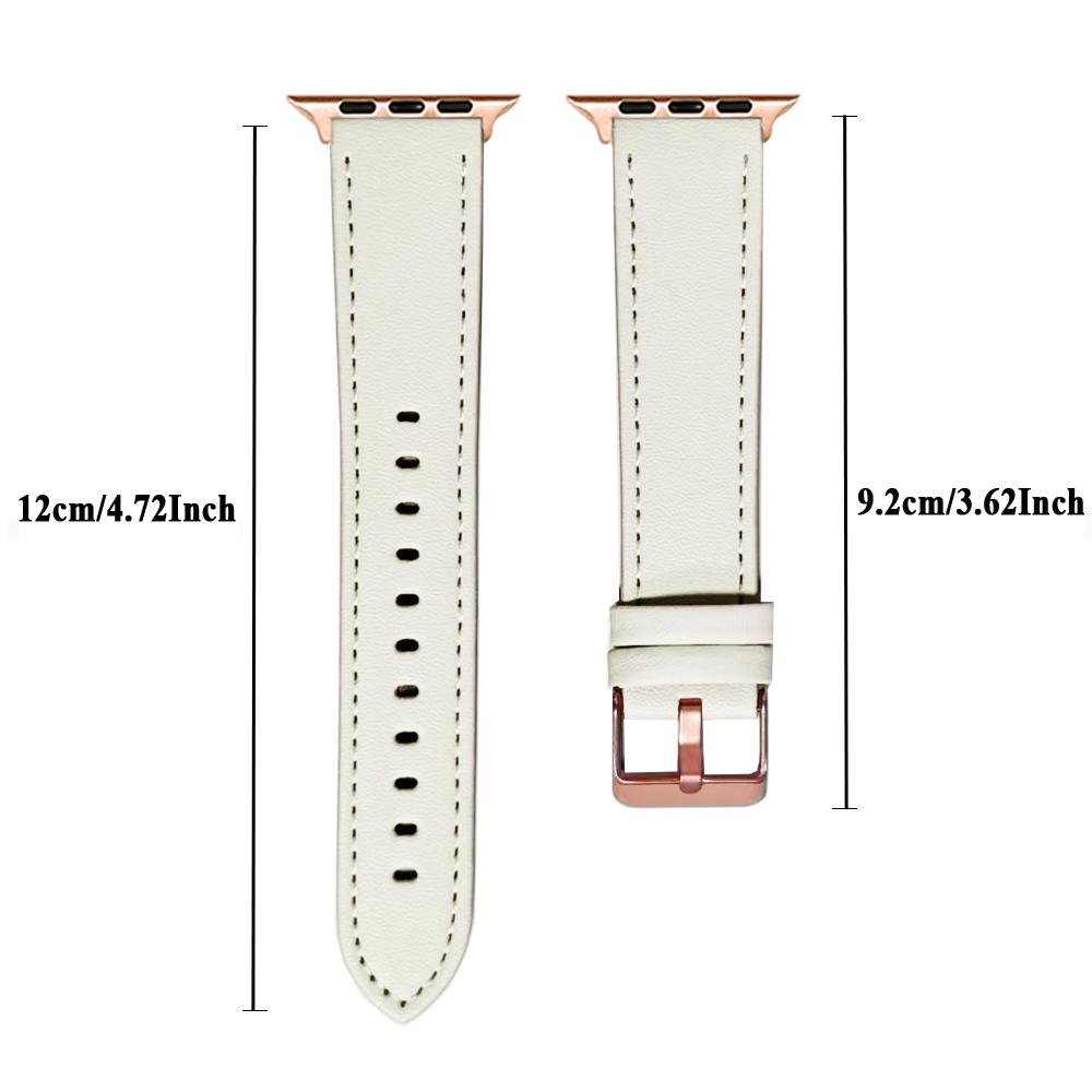 Řemínek na hodinky pro Apple Watch Series 10 Ultra 9 8 7 SE 6 5 4 3 2 1 46 mm 49 mm 45 mm 44 mm 42 mm růžovo-zlatá spona z pravé hovězí kůže