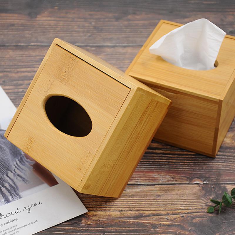 Bambus-Taschentuchbox-Halter, Aufbewahrungs-Papierbox, Taschentuchbox-Abdeckung, Auto-Holz-Servietten, Restaurant-Heimdekoration