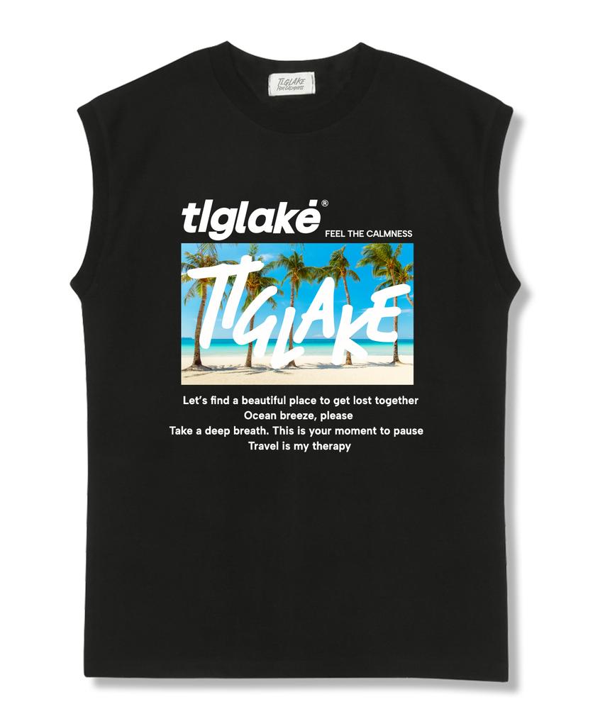 TI.GLAKE Vacation Oversized Sleeveless T-Shirt Black