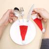 30pcs Mini Santa Hats Home Christmas Decor Lollipop Candy Cover Cup Bottle Cover