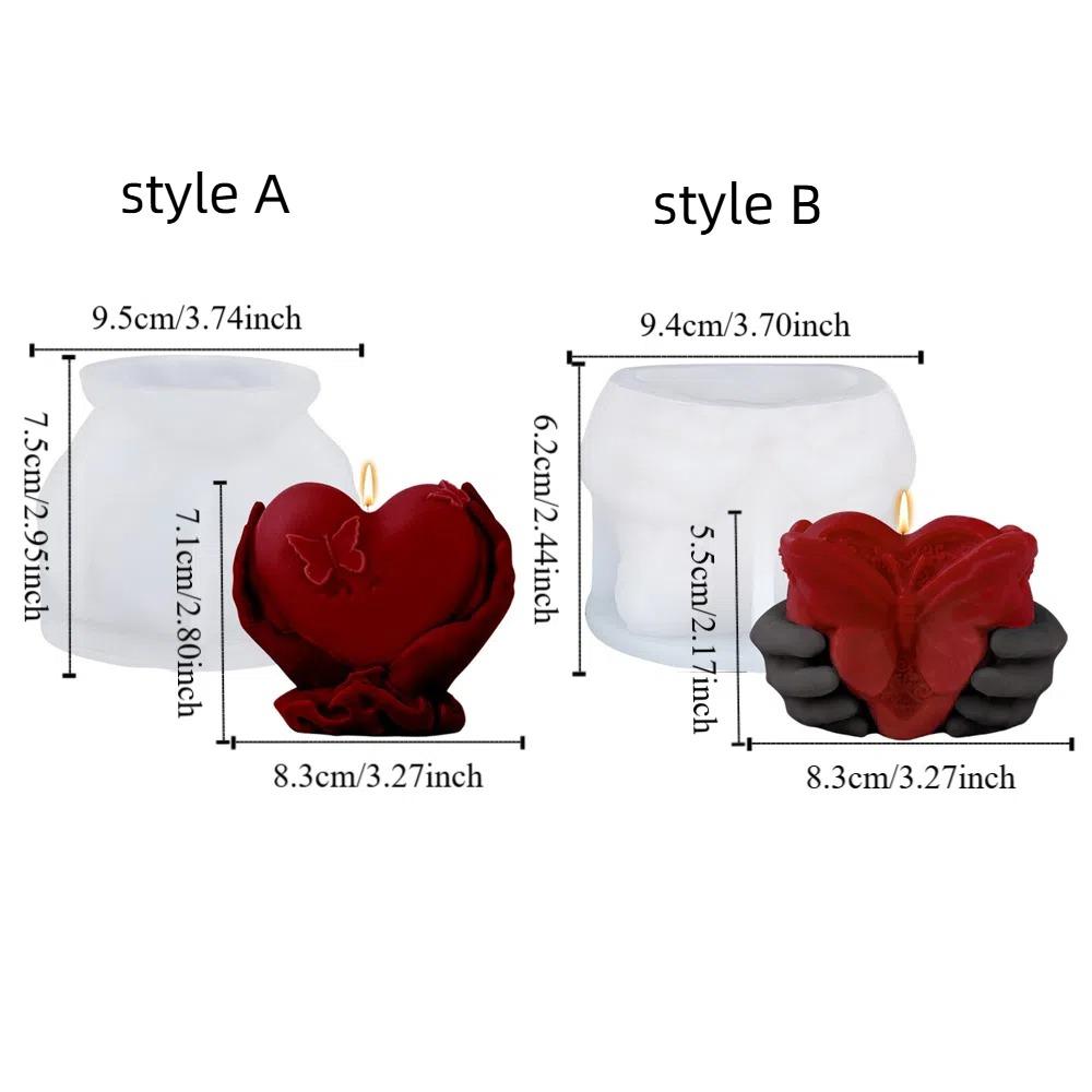 Reusable Hand Holding Heart Mold Silicone DIY Soap Mold Handmade Love Candle Mold  DIY Craft
