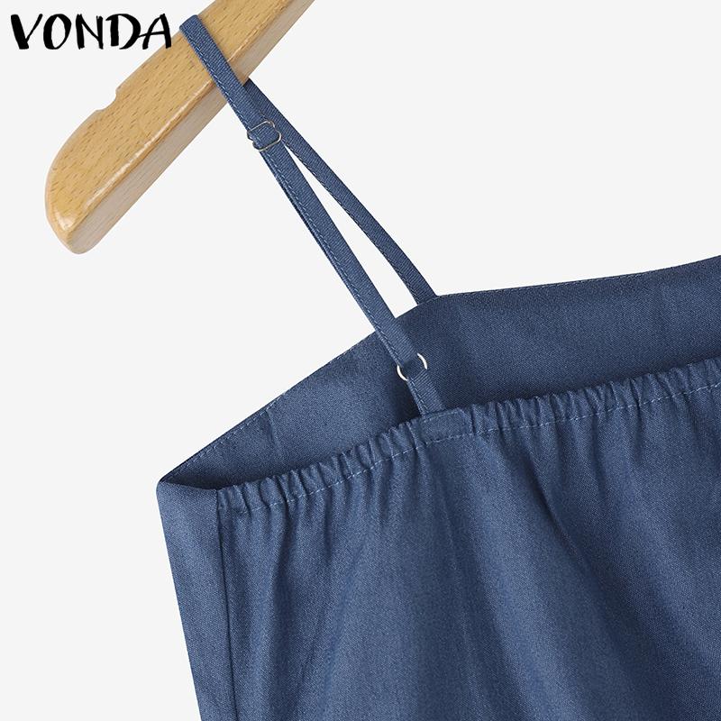 VONDA Women Strap Sleeveless Elastic Back Tank Tops Casual Camisole