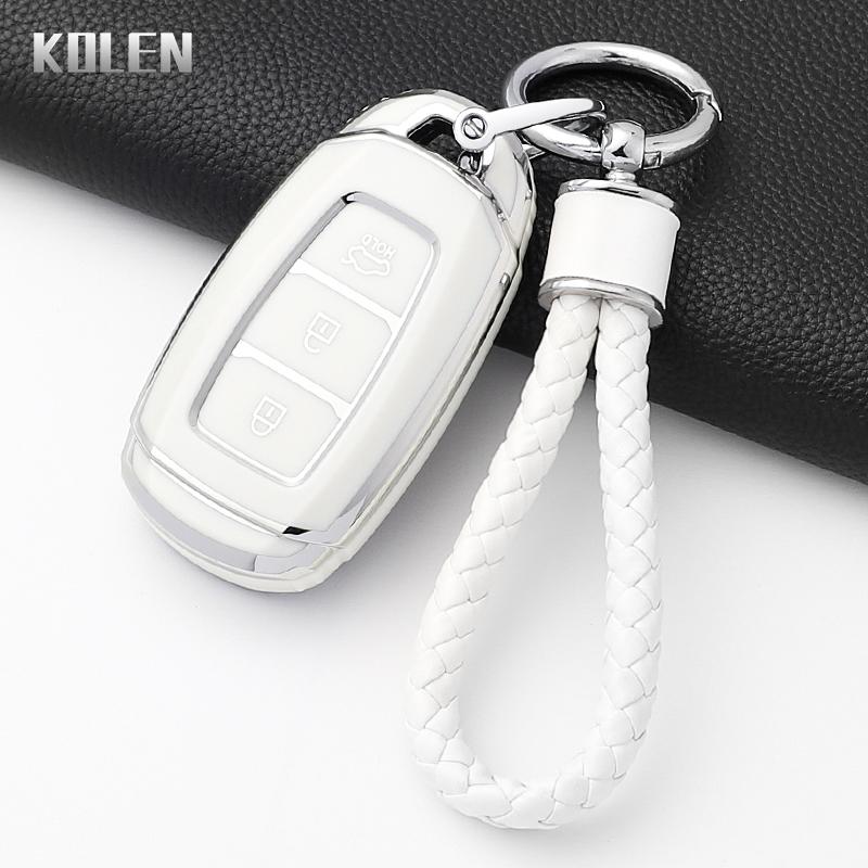 Fashion Tpu Car Key Case Cover For Hyundai Elantra Grandeur Accent Solaris Sonata Palisade Kona Creta I20 I30 Ix35 Ix25 Keychain