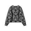 Autumn Casual Long Sleeved Cardigan for Women Loose Coat Floral Print Retro Elegant Top