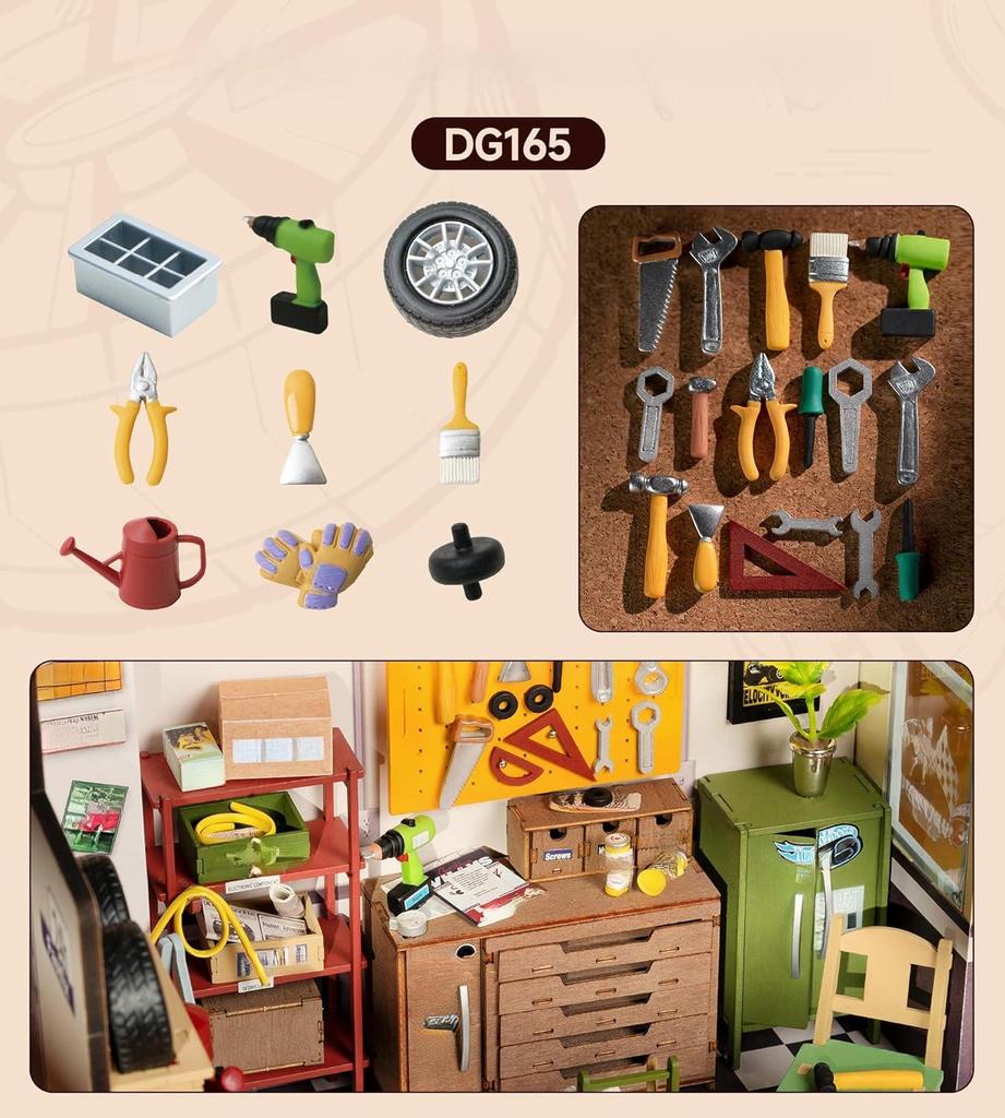 ROBOTIME Rolife 3D Puzzles Garage Workshop DIY Miniature House Kit DG165