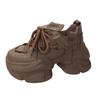 8CM Heels Autumn Chunky Sneakers for Women 2024 New Breathable Mesh Platform Sports Shoes Woman Thick Bottom Dad Shoes Ladies