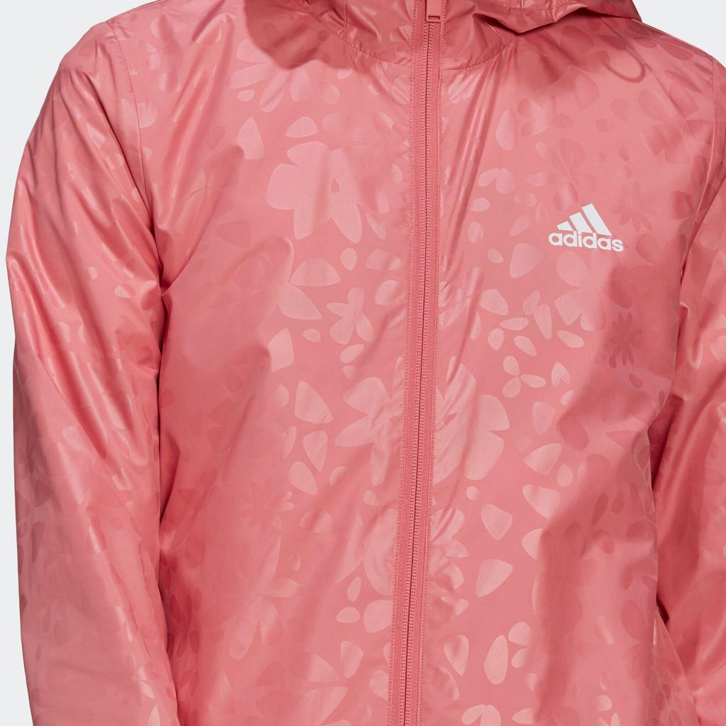 adidas Floral Print Slim Fit Hooded Jacket Women Outerwear Magenta GQ0617