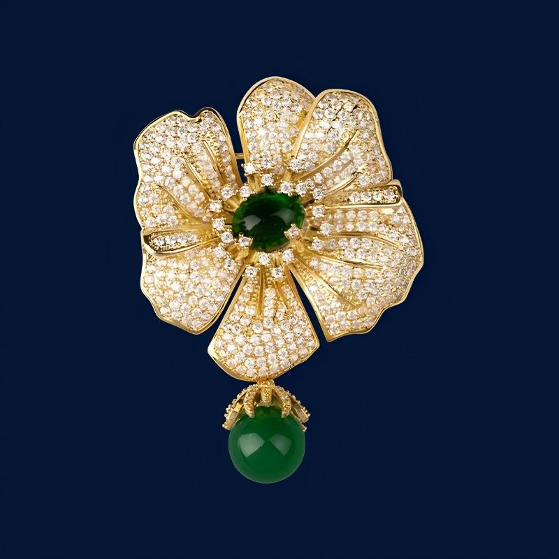 Ретро Золотая Решетка Цветок Тень Брошь, Высококлассная Брошь-Подвеска в виде Цветка Яблони, Нишевая Дизайнерская Булавка золотой