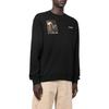 Men's Off-White FW22 Character Printing Round Neck Long Sleeves Loose Fit Black OMBA057C99FLE0111001