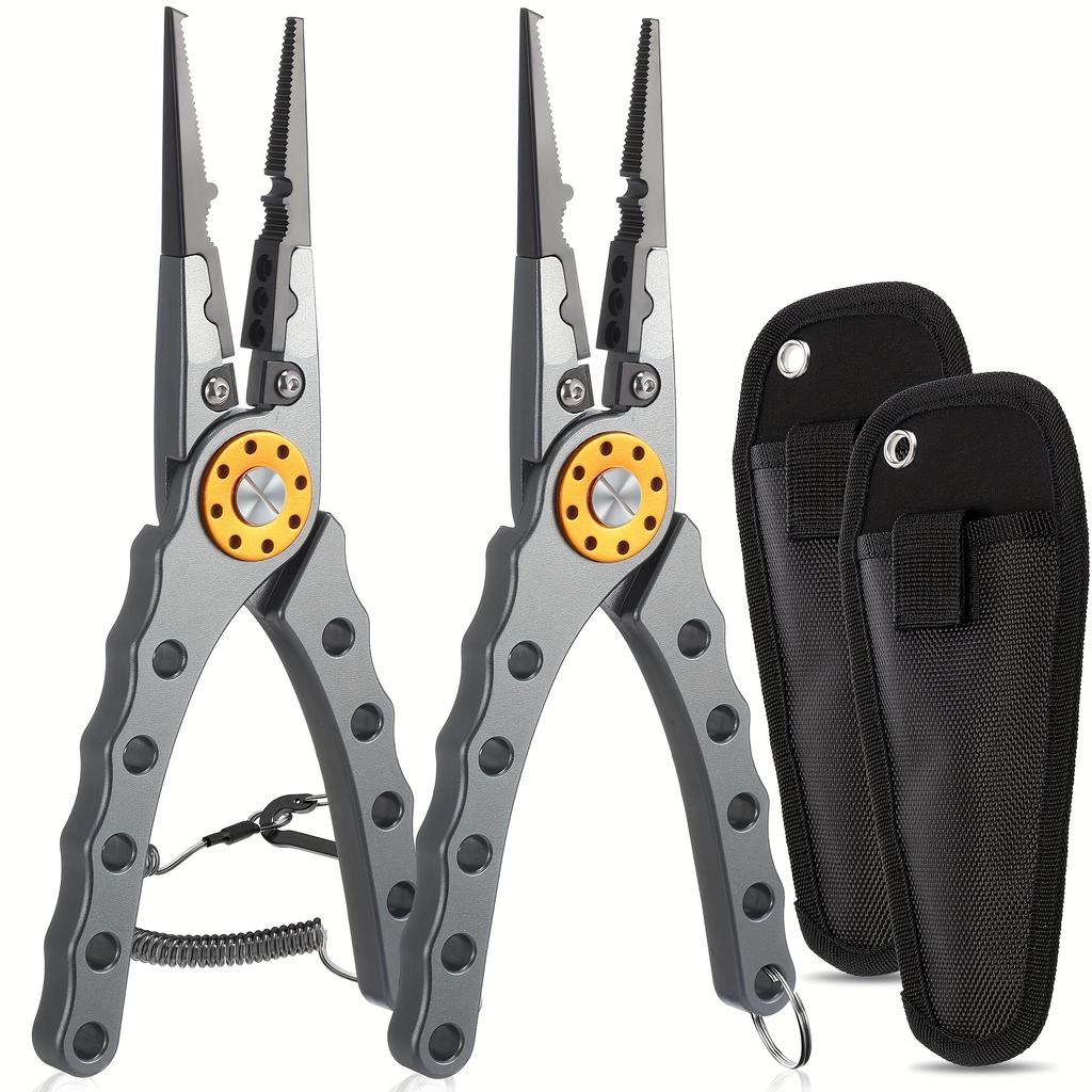 Multifunctional Fishing Pliers Outdoor Enthusiasts with Storage Bag Portable Open Loop Cutter with Lanyard Fishing Tool Self-locking Optional