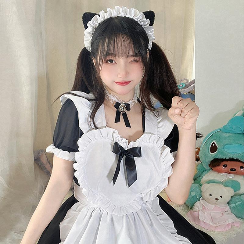 Japanese Classic Black and White Maid Cos Alice Soft Girl Dress