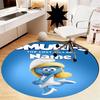 Custom Name The Smurfs Printed Round Rug Carpet Chair Rug Area Rug Entryway Doormats,for Office Chair Living Room Bedroom Kitchen Room.