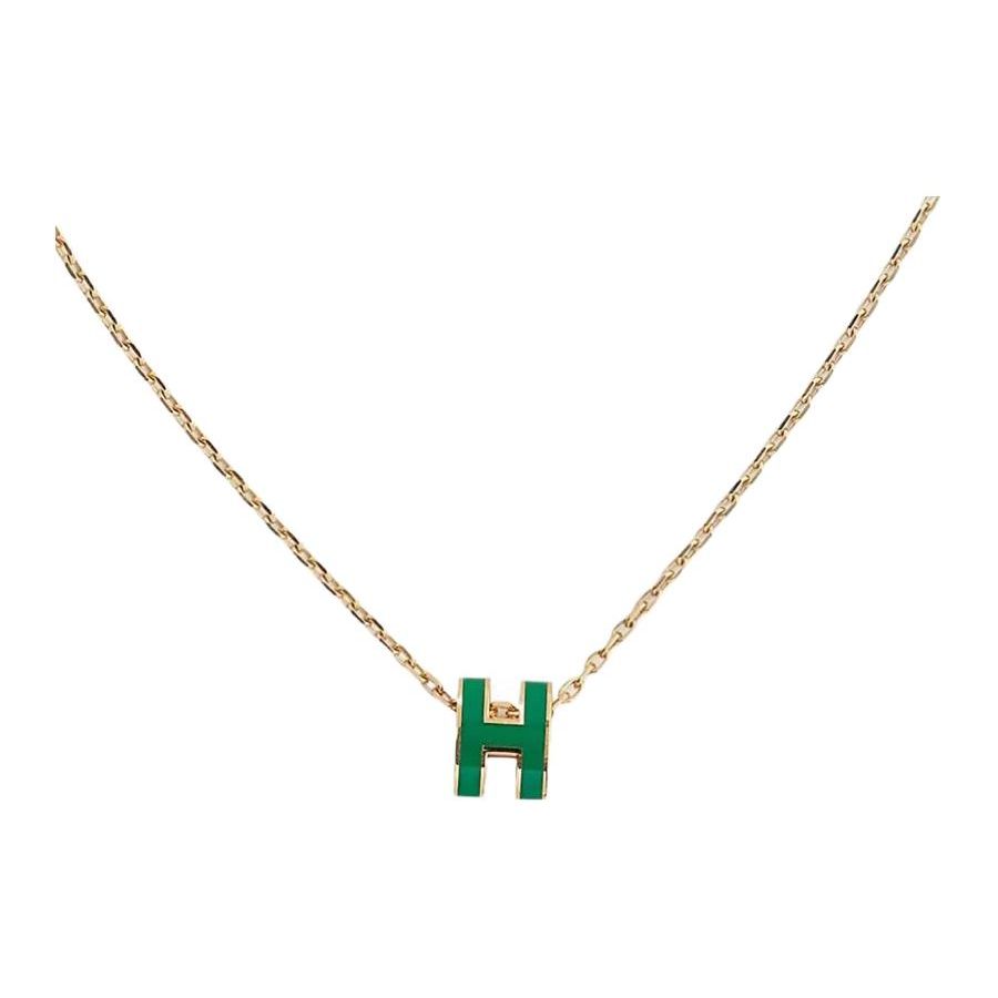 

Hermes Mini Pop H Necklace Women necklace Peacock-Green H147992F-83 Box+Shopping Bag