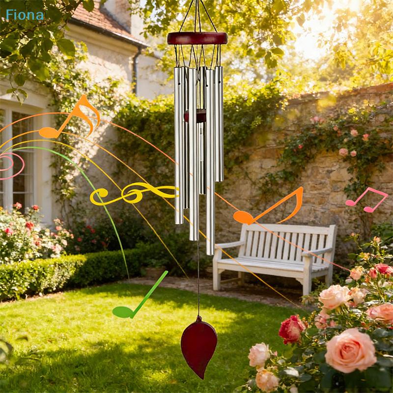 Wooden Top Metal Tube Wind Chimes,Decorative Outdoor Hanging Ornament for Garden,Patio and Home