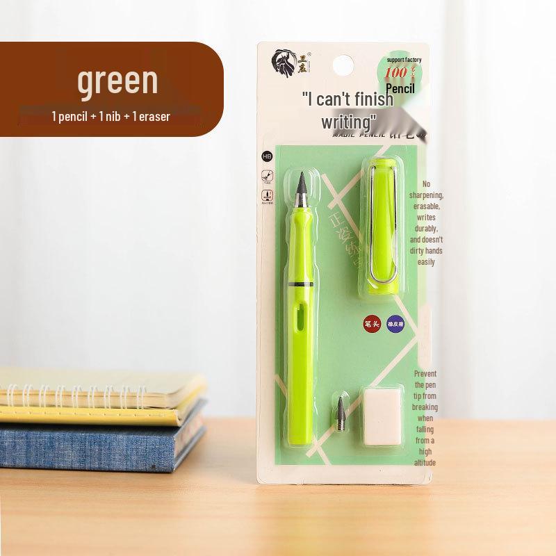 Eternal Pencil: No-Sharpen, Erasable, Break-Resistant Lead, Inkless, Ideal for Sketching & Correcting Writing Posture (Student Set)