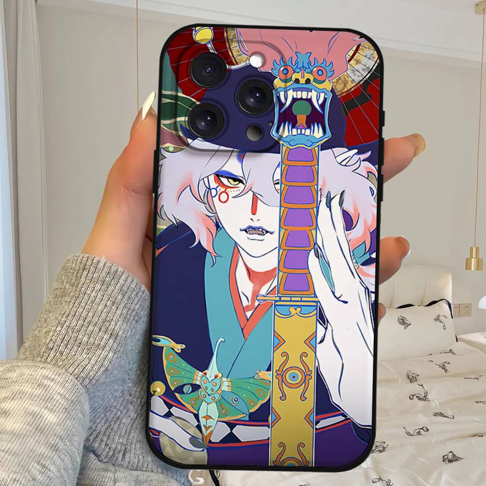 Anime Mononoke Kusuriuri Phone Case For IPhone 1716 15 14 13 Pro Max 11 12 Mini X Xs XR Black Silicone Cover