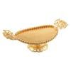 Goldene Perlen Metall Partyplatte Europäisch Elegant Oval Snackschale Schale zum Servieren von Obst Nüssen und Dessert Tischdekorationen