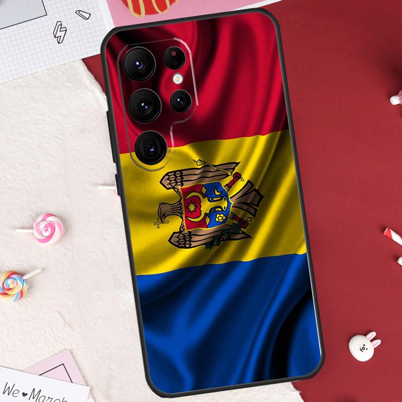 Moldova Flag Case For Samsung Galaxy S21 S22 S23 S24 S25 Ultra S9 S10 S25 Plus S25 FE S20 FE Cover Shell