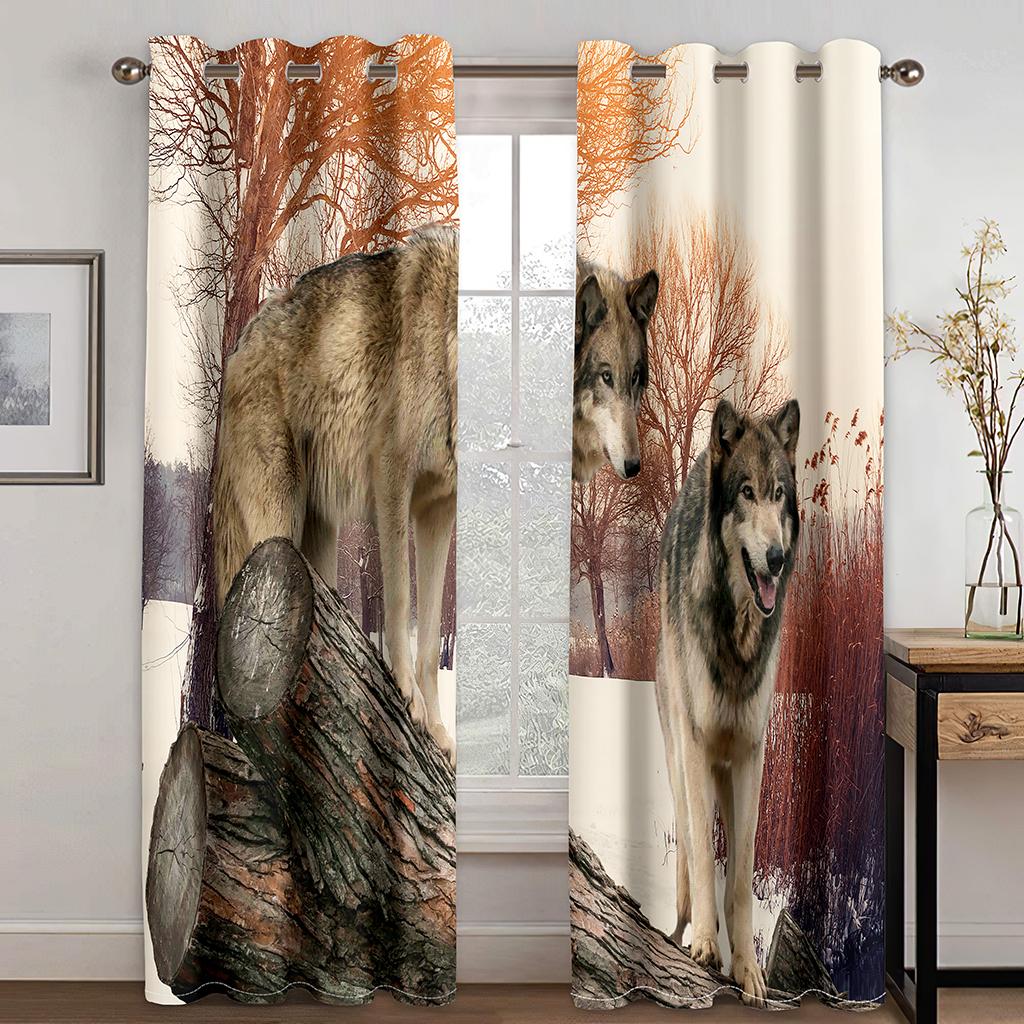 Cheap 3D Wild Animal Lion Tige Leopard 2 Pieces Free Shipping Luxury Window Curtains for Living Room Bedroom Decoration On Sale