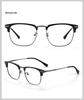 Men's Ultralight Browline Titanium Eyeglass Frame with Anti-Blue Light Lenses, Prescription-Ready