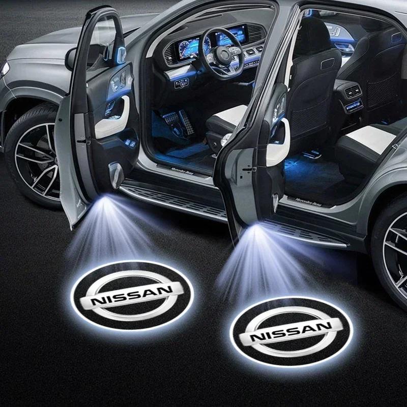 1/2 Stück Auto Tür LED HD Willkommen Courtesy Schatten Projektor Lampe Logo Licht Für Nissan Nismo Micra Qashqai Altima Maxima Sentra