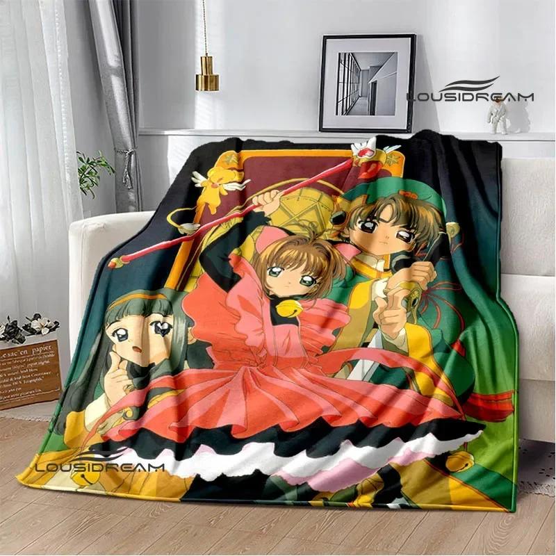 Card Captor Sakura Cartoon Printed Blankets Flannel Soft Cozy Blankets Sofa Bed Blanket Travel Blanket Bedding Birthday Gift