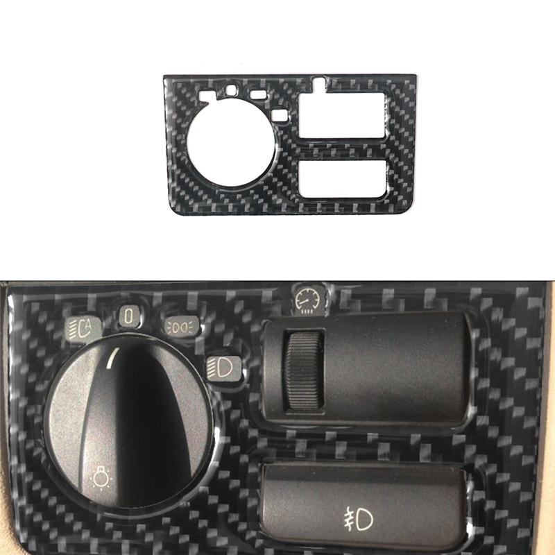 Carbon Fiber Car Center Console Air Conditioning CD Gear Control Panel Trim Cover Sticker For BMW X5 2000-2006 Car Accessories