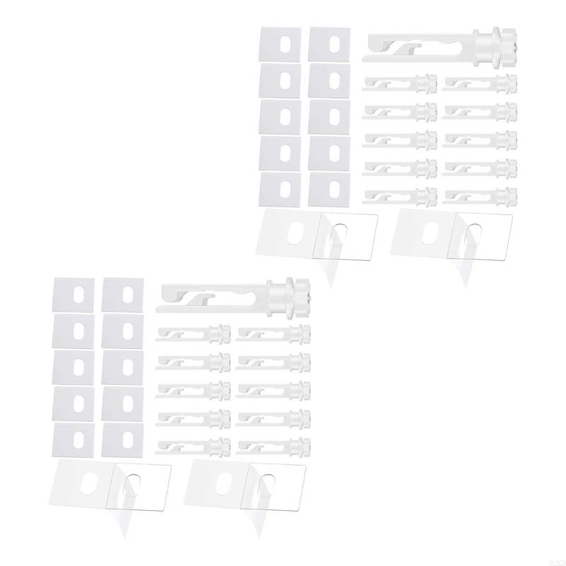 62KD 12pieces Window Shade Hanging Hook Repair Clips, 12pcs Vertical Blind Repair Tabs No Tool Required Installation