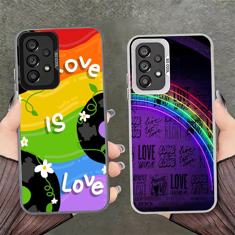 LGBT Rainbow Love Is Love Shockproof Phone Case for Samsung A17 A16 A15 A14 A37 A57 A36 A56 A26 A35 A55 A25 A34 A54 A24 A13 A23