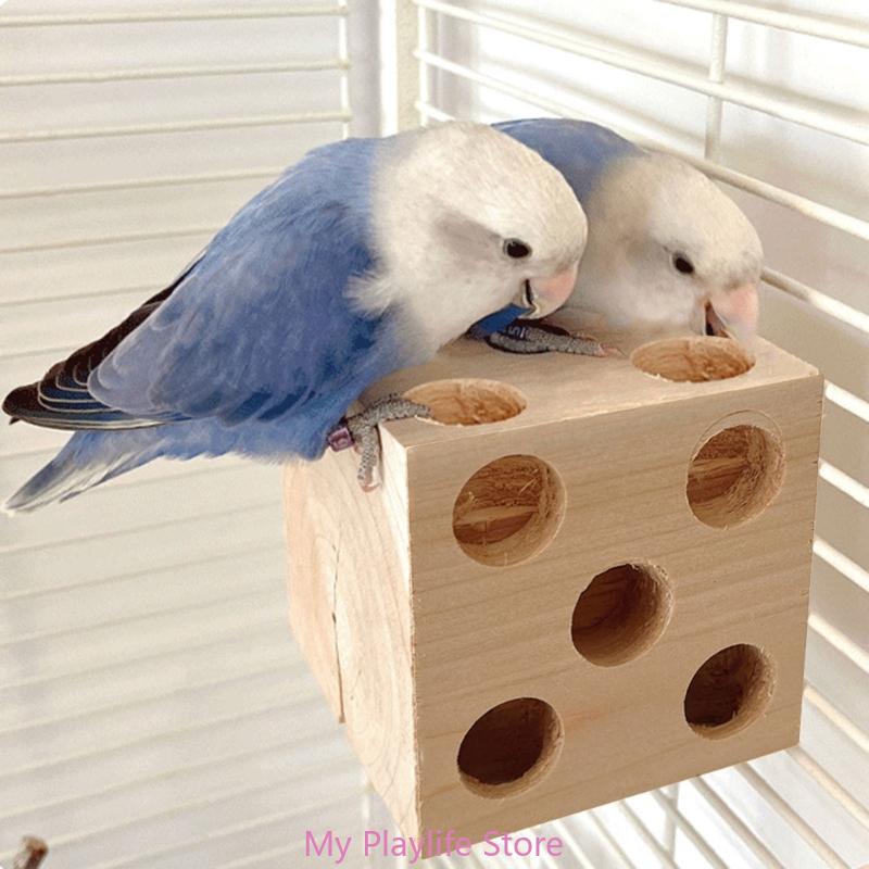 Parrots Grinding Chew Toy Bird Wood Chew Training Supplies Natural Wood Block Molar Toy for Pet Bird Tearing Grinding