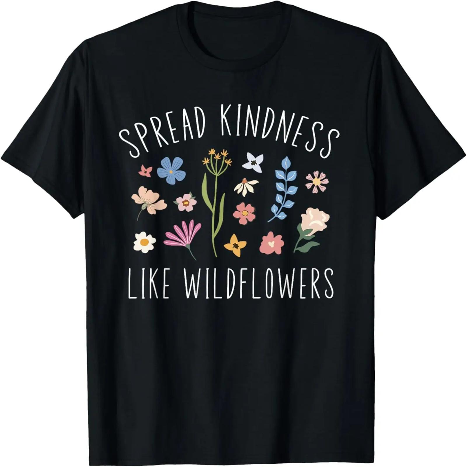 

Spread Kindness Like Wildflowers Women s Boho Inspirational T-Shirt XXXXXL чёрный