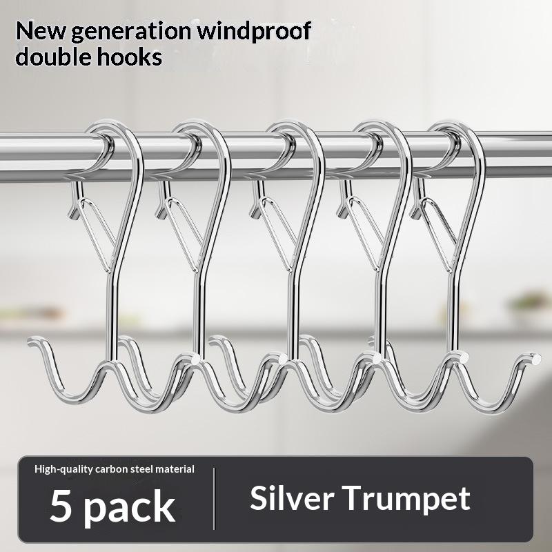 1/5/10Pcs Heavy Duty Double Utility Hooks with Buckle Multi-use Hangers for Clothes Towels Camping Home Use