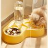 Cat Feeder Water Bowl Combination Automatic Pet Drinking Bowl Food and Water Two in One Stainless Steel Cat Bowl