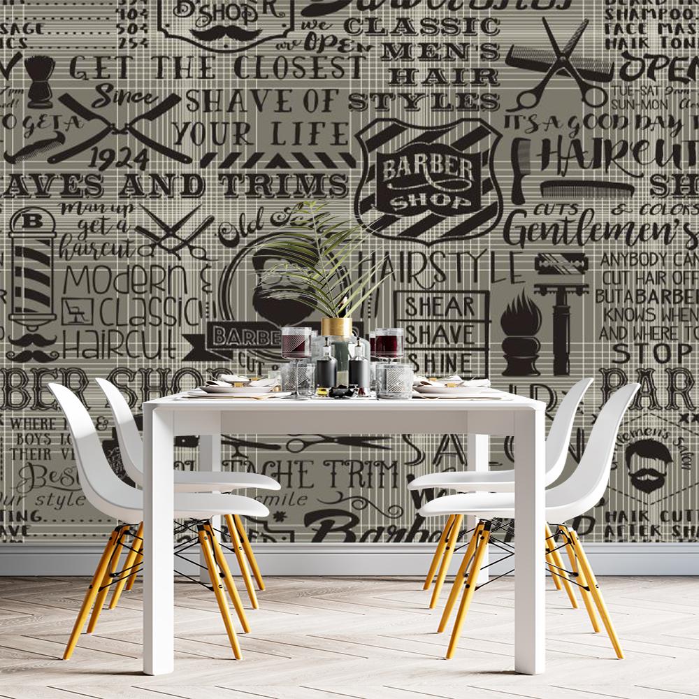 Barber Shop 3d Wall Murals Wallpaper Vintage Modern Hair Salon Wallpaper Suitable For Barber Shop Beauty Salon Murals