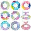 Inflatable Starry Sky Sequin Swimming Ring for Women - Thickened, Eco-friendly PVC