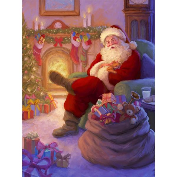 Pintura de Diamantes 5D DIY Bordado de Diamantes Imagen de Papá Noel Punto de Cruz Mosaico Pegatina de Pared Regalo Decoración del Hogar