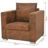 VidaXL Ensemble de canapés 3 pcs Cuir daim synthétique