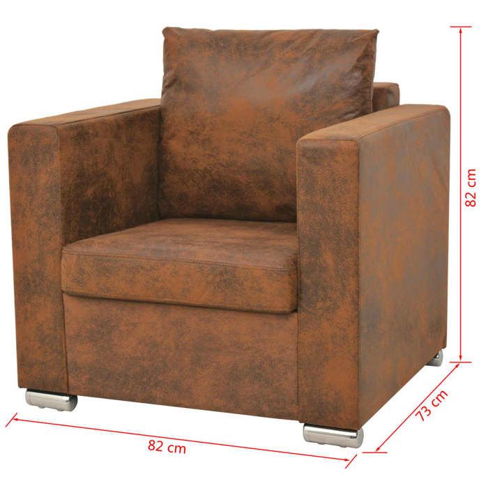 VidaXL Ensemble de canapés 3 pcs Cuir daim synthétique