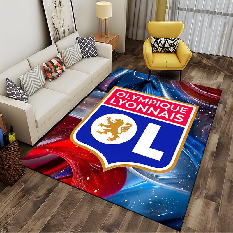 Olympique Lyonnais Logo Carpet Suitable As a Non-slip Mat for the Living Room or Bedroom Sofa