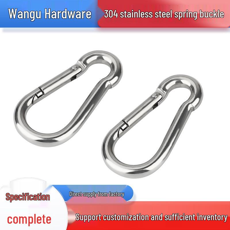 Stainless Steel 304 Spring Snap Carabiner Keychain Hook Standard M4