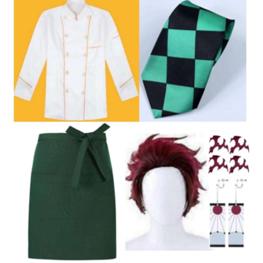 

Аніме Demon Slayer Kamado Tanjirou Cosplay Costume Kimetsu No Yaiba Cartoon Costume Sutis Wigs Halloween For Kids Adult CosParty M червоний