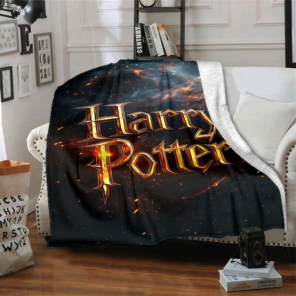 1pc Harry Potter Blanket Lightweight Flannel Throw For Sofa, Bed, Travel, Camping, Livingroom, Office, Couch, Chair, And Bed