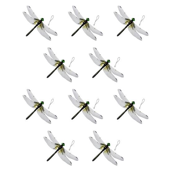 3D Simulation Dragonfly Outdoor Fake Dragonfly with Keychain Artificial Insect Model for Garden Yard Courtyard Patio Flower Beds