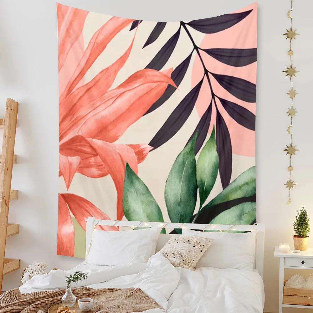

Гобелен Пляж Спальня Декор Фон Листья Солнце Настенный декор Тропические растения Комната 150x100cm