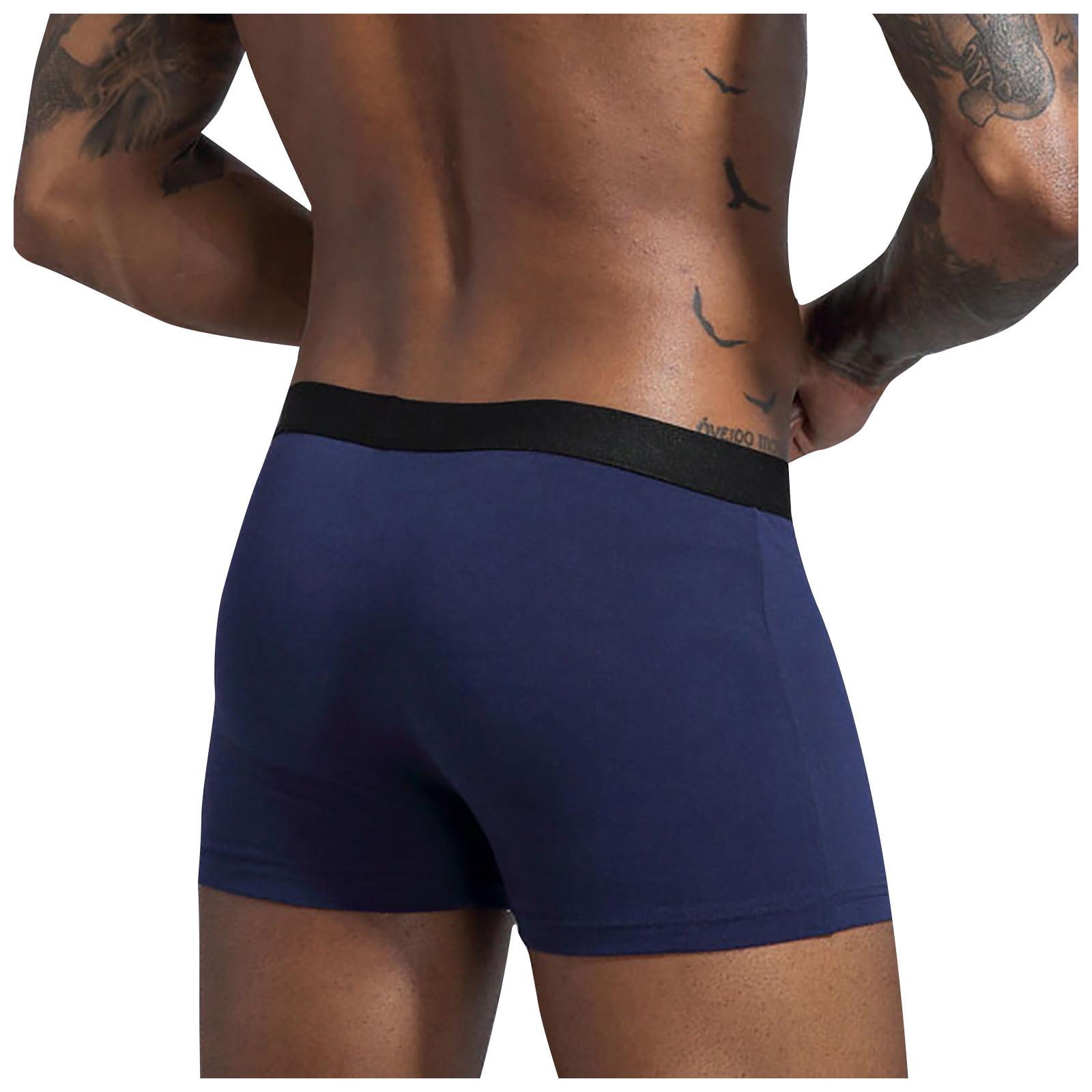 Мужское модное однотонное удобное нижнее белье из 95% хлопка больших размеров XL — фото 2